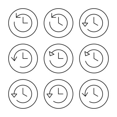 Tarih simgesi belirlenmiş vektör. Son olay geçmişi işareti ve simgesi