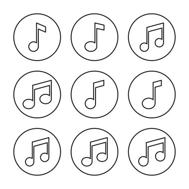 Müzik simgesi küme vektörü. nota işareti ve sembol