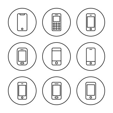 Telefon simgesi ayarlandı. Çağrı kodu ve sembol. telefon sembolü