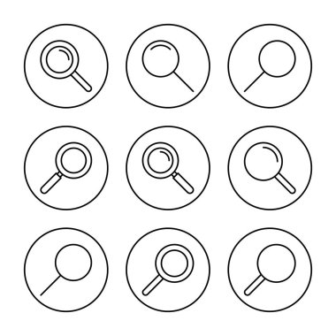 Arama simgesi ayarlandı. Büyüteç işareti ve sembolü ara