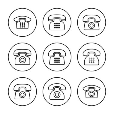 Telefon simgesi belirlenmiş vektör. telefon işareti ve sembol