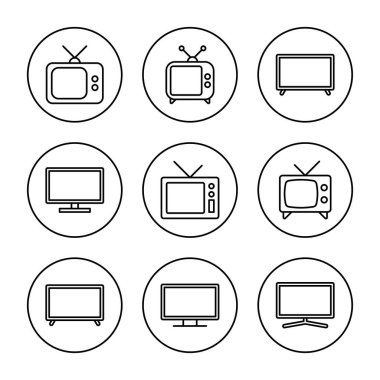 Tv simgesi kümesi vektörü. televizyon işareti ve sembol