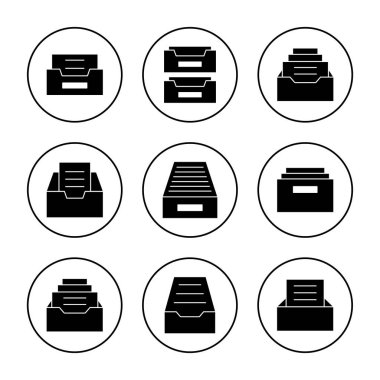 Arşiv dizini simgesi belirleme vektörü. Belge vektör simgesi. Depolama simgesini arşivle.