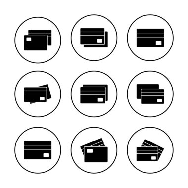 Kredi kartı simgesi belirleme vektörü. Kredi kartı ödeme imzası ve sembolü