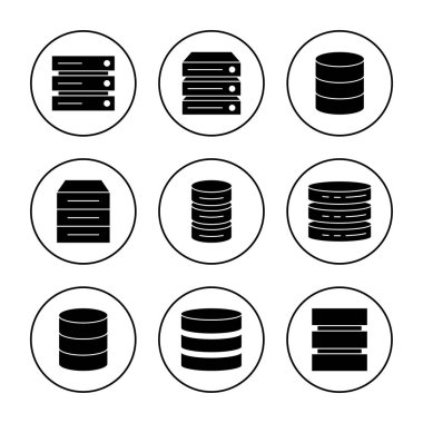 Veritabanı simgesi belirleme vektörü. veritabanı işareti ve sembolü