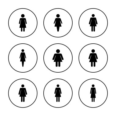 Dişi simge kümesi vektörü. Kadın imzası ve sembolü
