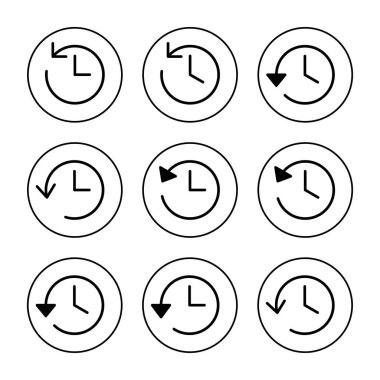 Tarih simgesi belirlenmiş vektör. Son olay geçmişi işareti ve simgesi