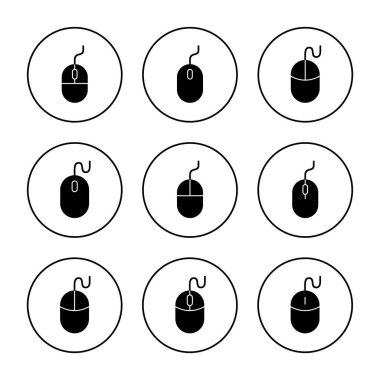 Fare simgesi küme vektörü. Tıklama işareti ve sembol. işaretleyici simgesi vektörü.