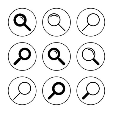 Arama simgesi ayarlandı. Büyüteç işareti ve sembolü ara