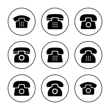 Telefon simgesi belirlenmiş vektör. telefon işareti ve sembol