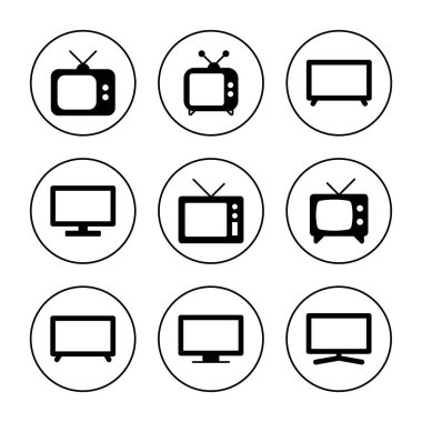 Tv simgesi kümesi vektörü. televizyon işareti ve sembol