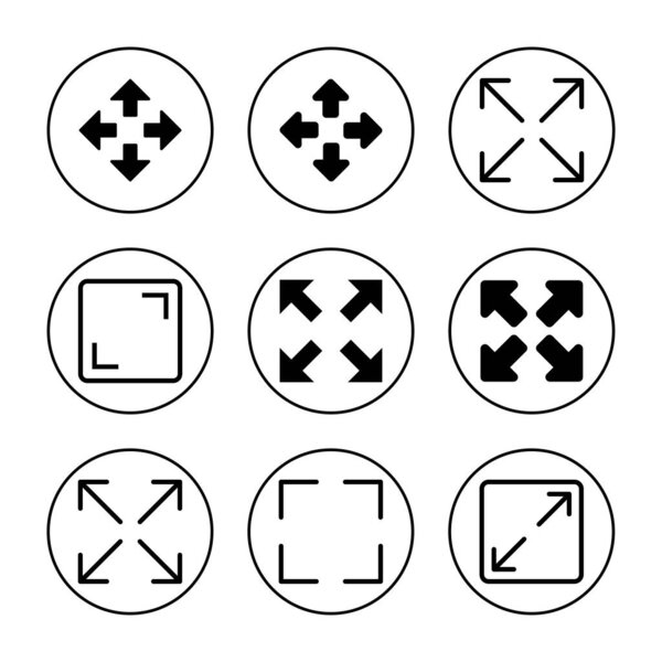 Fullscreen Icon vector. Expand to full screen sign and symbol. Arrows symbol