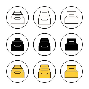 Arşiv dizini simgesi belirleme vektörü. Belge vektör simgesi. Depolama simgesini arşivle.