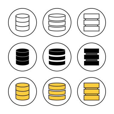 Veritabanı simgesi belirleme vektörü. veritabanı işareti ve sembolü