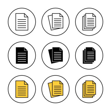 Belge simgesi belirleme vektörü. Kağıt ve sembol. Dosya Simgesi