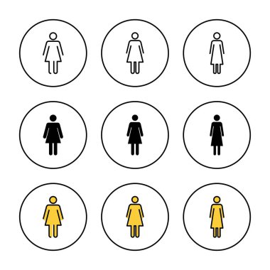 Dişi simge kümesi vektörü. Kadın imzası ve sembolü