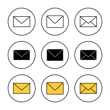 Posta simgesi ayarlama vektörü. e-posta işareti ve sembol. E- posta simgesi. Zarf simgesi