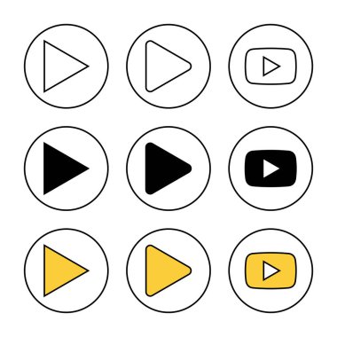 Simge kümesi vektörünü çal. Düğme işareti ve sembolü çal