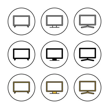 Tv simgesi kümesi vektörü. televizyon işareti ve sembol