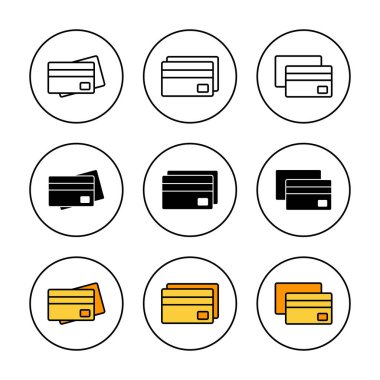 Kredi kartı simgesi belirleme vektörü. Kredi kartı ödeme imzası ve sembolü