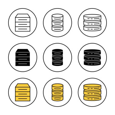 Veritabanı simgesi belirleme vektörü. veritabanı işareti ve sembolü