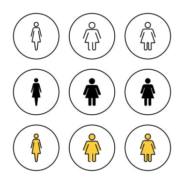 Dişi simge kümesi vektörü. Kadın imzası ve sembolü