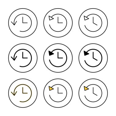 Tarih simgesi belirlenmiş vektör. Son olay geçmişi işareti ve simgesi