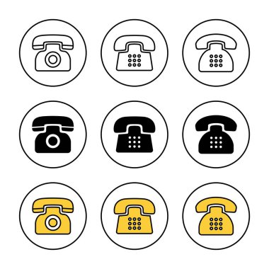 Telefon simgesi belirlenmiş vektör. telefon işareti ve sembol