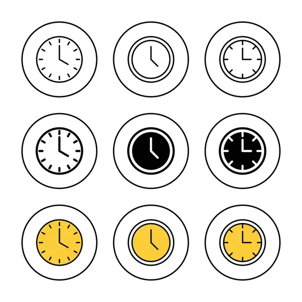 Saat simgesi ayarlı vektör. Zaman işareti ve sembol. saat simgesi