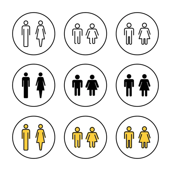 Erkek ve kadın ikonu vektör belirledi. Erkek ve dişi işareti ve sembol. Kızlar ve oğlanlar