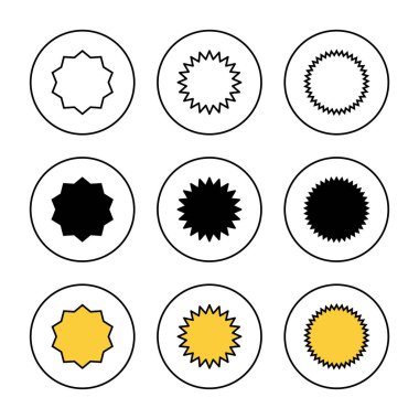 Rozet simgesi ayarlandı. Ödül ikon vektörü. İşaret ve simgelere ulaş