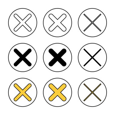 Simge kümesi vektörünü kapat. İşareti ve sembolü sil. çapraz işaret