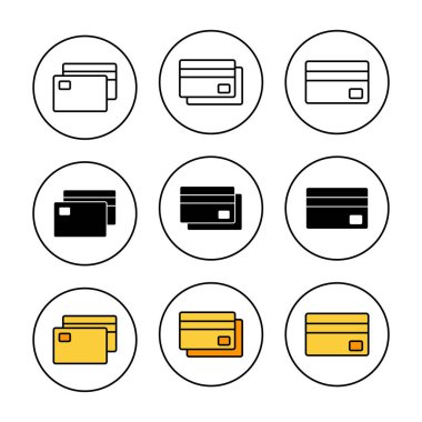 Kredi kartı simgesi belirleme vektörü. Kredi kartı ödeme imzası ve sembolü
