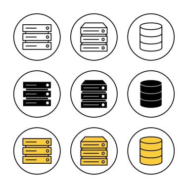Veritabanı simgesi belirleme vektörü. veritabanı işareti ve sembolü