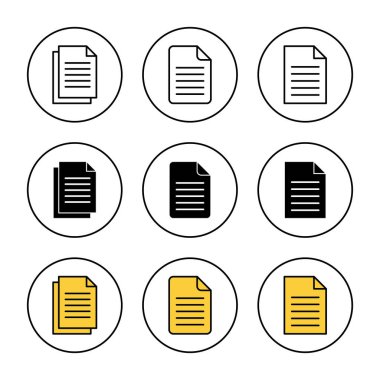 Belge simgesi belirleme vektörü. Kağıt ve sembol. Dosya Simgesi
