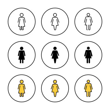 Dişi simge kümesi vektörü. Kadın imzası ve sembolü