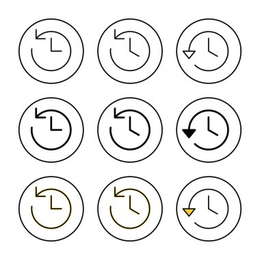 Tarih simgesi belirlenmiş vektör. Son olay geçmişi işareti ve simgesi