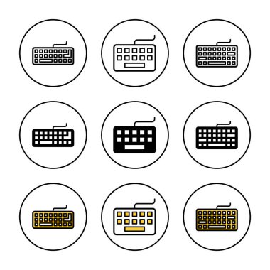 Klavye simgesi ayarlama vektörü. Klavye işareti ve simgesi
