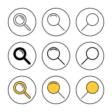 Arama simgesi ayarlandı. Büyüteç işareti ve sembolü ara