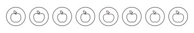 Apple simgesi kümesi vektörü. Web tasarımı için elma işareti ve semboller.
