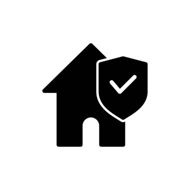 İnternet ve mobil uygulama için ev sigortası ikonu vektörü. ev koruma işareti ve sembol