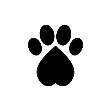 Web ve mobil uygulama için Paw simgesi vektörü. Pençe izi ve sembol. köpek ya da kedi pençesi