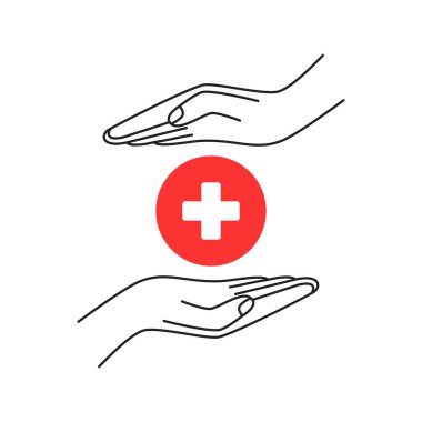 Kırmızı daire ve çapraz çizgili iki ince çizgi. ilk yardım veya bağış sembolü tasarımı