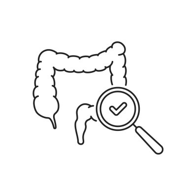 thin line easy medical research intestinal tract. outline graphic simple design human internal organ logotype linear element. concept of easy illness examination or analyze for healthy lifestyle
