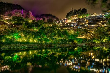 Qiandongnan ilindeki Xijiang Qianhu Miao Köyü manzarası, Guizhou, Çin.