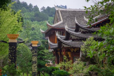 Taijiang County, Qiandongnan, Guizhou, Çin 'deki Miao Köyü Büyüsü.