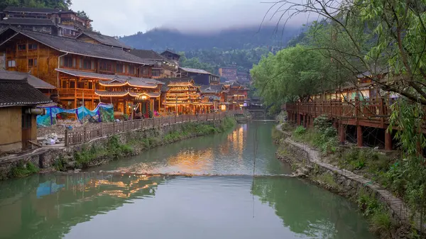 Scenery Xijiang Qianhu Miao Village Qiandongnan Prefecture Guizhou China — Stock Photo, Image
