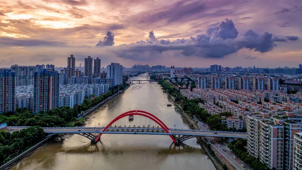 Σκηνές Του Δρόμου Guangzhou Μια Κινεζική Πόλη Κατά Διάρκεια Των — Φωτογραφία Αρχείου