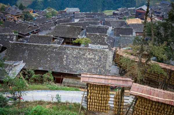 Die Landschaft Eines Gästehauses Jiabang Terrassenfelder Jiang County Guizhou China — Stockfoto