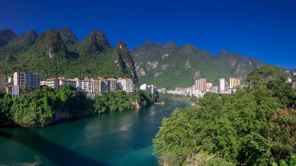 stock image The Hongshui River is the upper reaches of the Xi River in the Pearl River and is known for its beautiful scenery between Tian'e County in Guangxi and Luodian County in Guizhou.